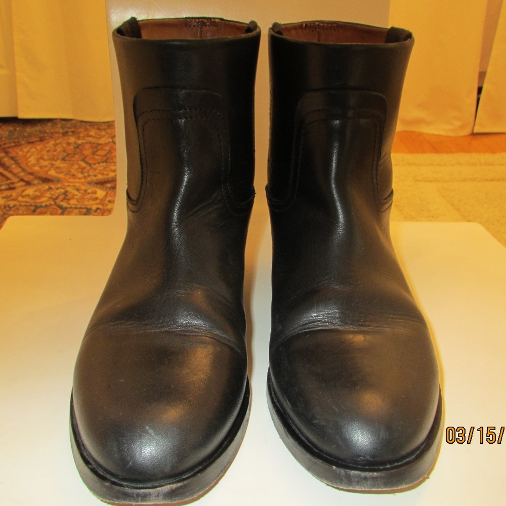 Rag and Bone, Black Moto Motorcycle Ankle Boots, B